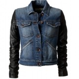 Jacket with Leather sleeve