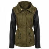 Jacket with Leather sleeve